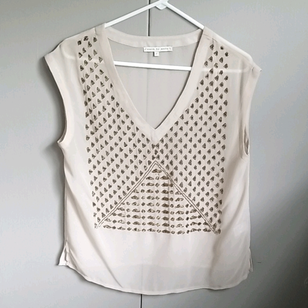 Sheer beaded shirt